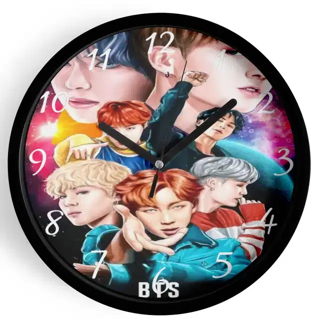 BTS Printed Wall Clock, Multicolor, 7 Inches