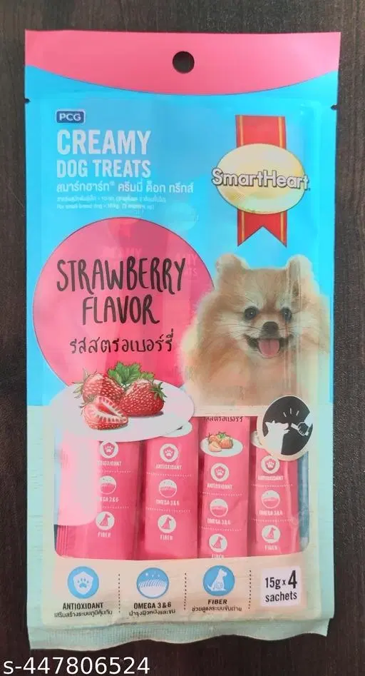 Smart Heart Creamy Dog Treats (Strawberry Flavor) 60gm