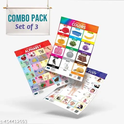 Bookford Publications My small chart Alphabet, My Body & Colors (Set of 3)