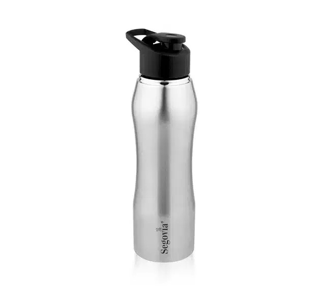 Stainless Steel H2O Single Walled Water Bottle with Sipper Cap, Pack of 1, Silver, 1000 ml, SS-11