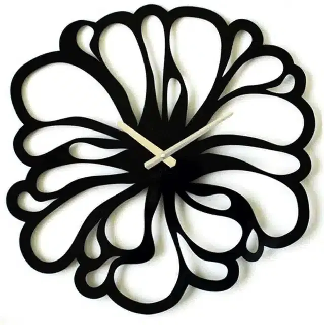 Wooden Designer Wall Clock, Black