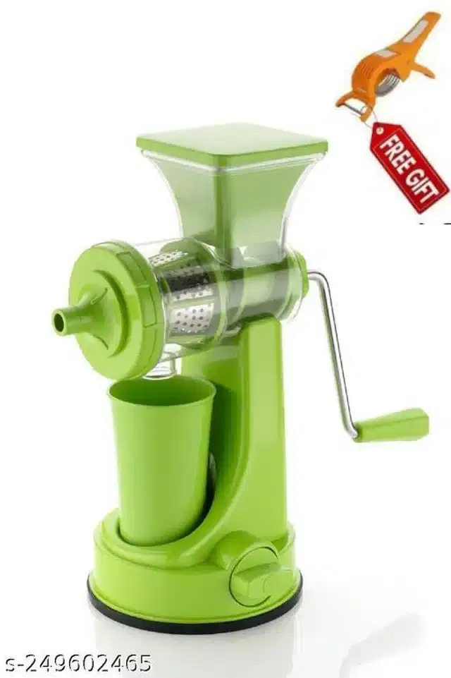 Plastic Manual Hand Juicer with Peeler, Multicolor, Set of 2