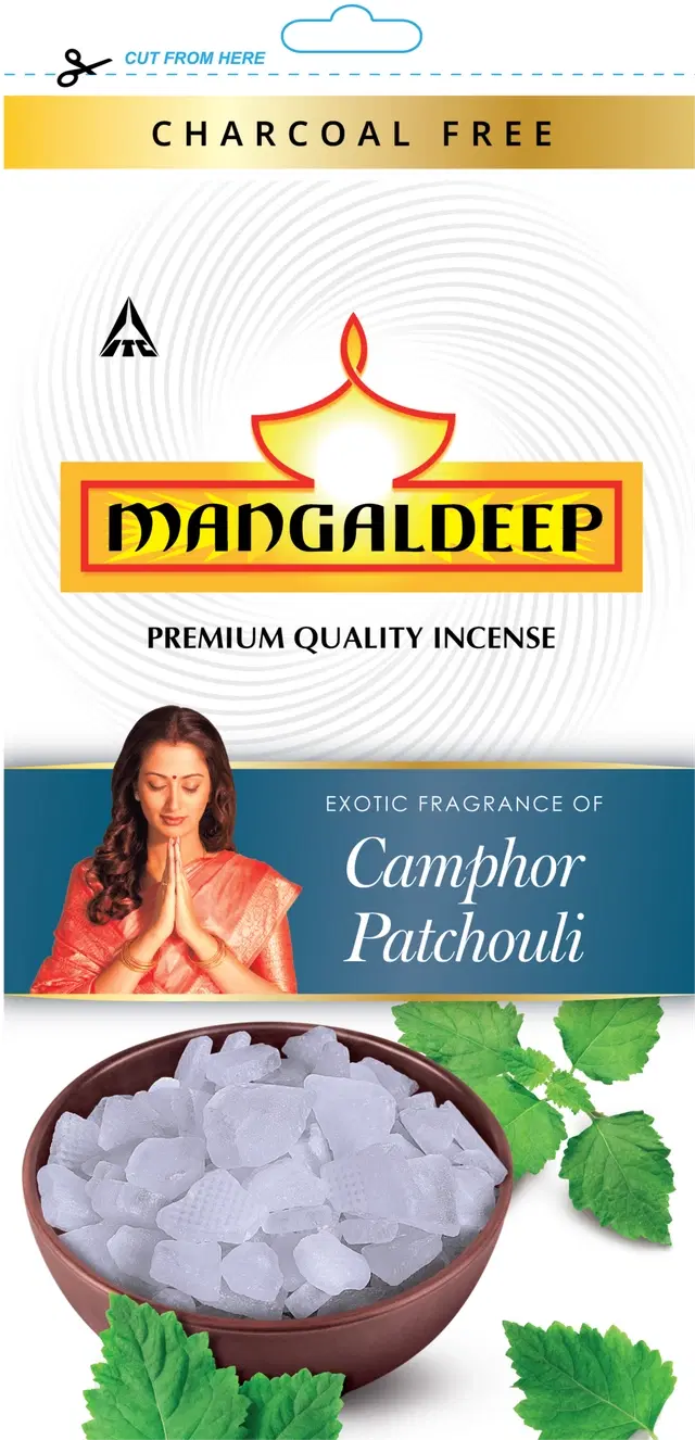 Mangaldeep Camphor Patchouli Zip Lock Agarbatti 120 g