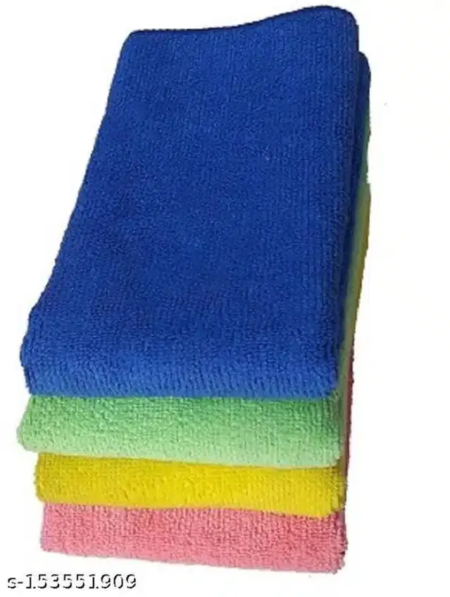 Microfiber Bath Towel, Multicolor, 40x40 cm, Pack of 4