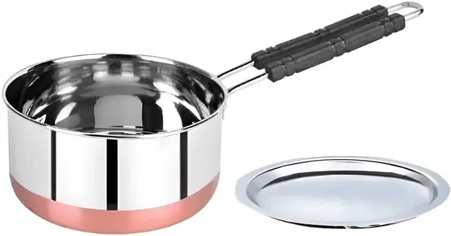 Leroyal Copper Bottom Sauce Pan 16 cm  with Steel Lid, Pack Of 1