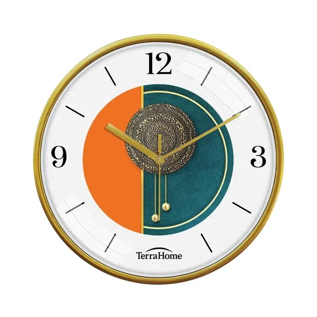 TerraHome Sweep Silent Paper Dial Wall Clock 12in Aesthetic Look