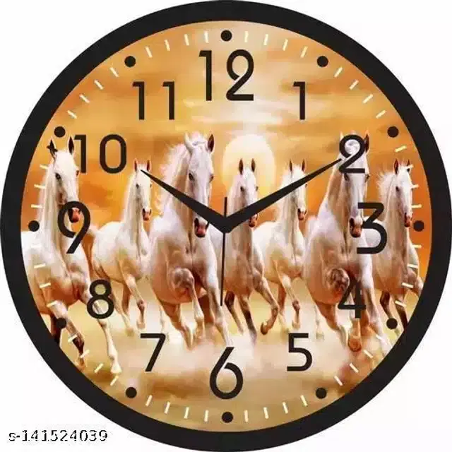 Round Analog Wall Clock, Multicolor, 25.4x25.4 cm