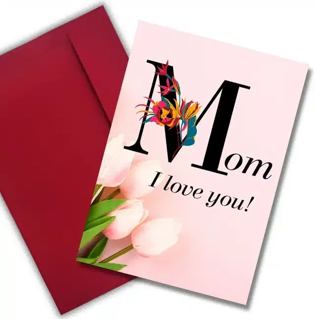 Birthday Greeting Card with Envelope for Moms, Multicolor, Set of 1