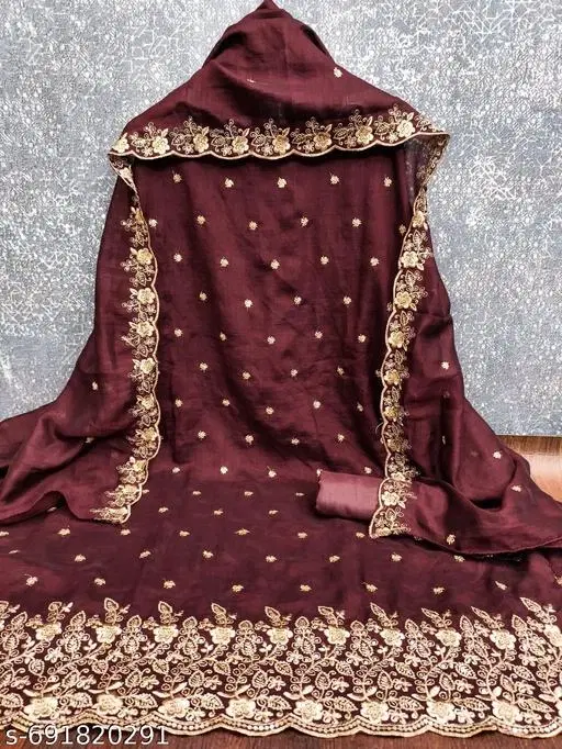 Vichitra Silk Punjabi/All Over Suits for Women (Multicolor, 7.05 meter (4XL)