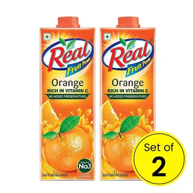 Real Orange Juice 2X1 L (Pack Of 2)