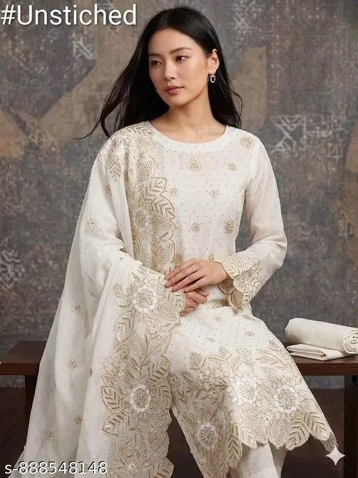 Vichitra Silk Pakistani Suits (6.05 meter for Women (M)