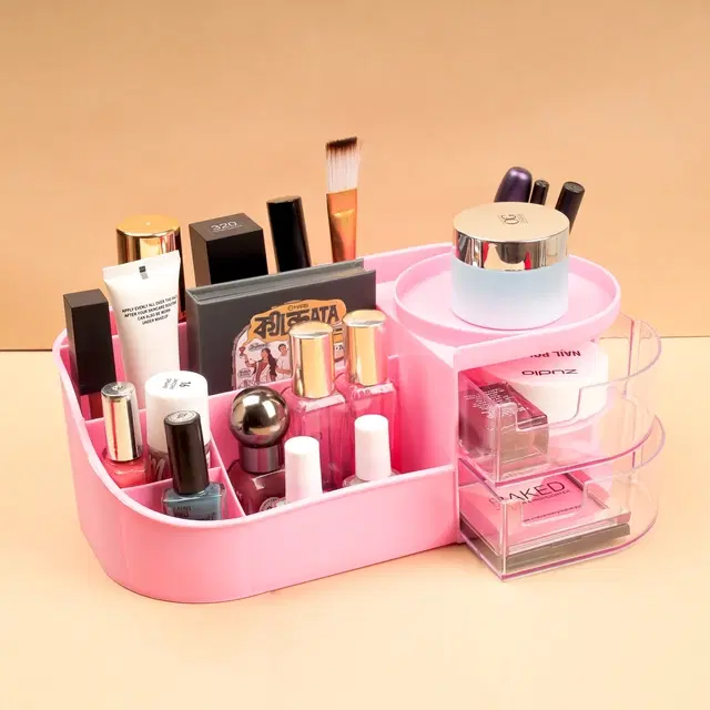 Plastic Cosmetic Organizer Box, Multicolor