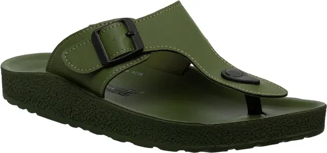 aerowalk Flip Flops for Men (Green, 6)