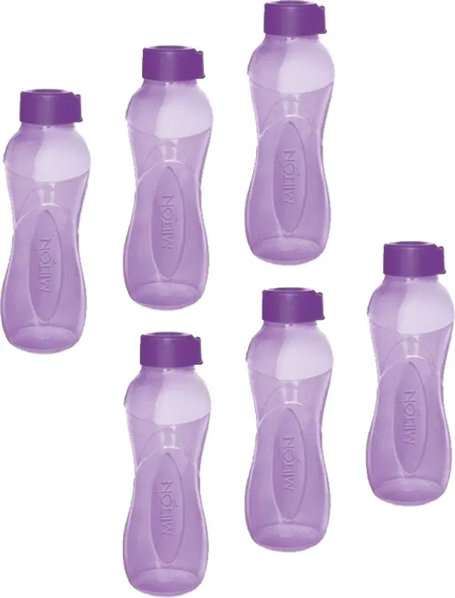 Milton Plastic Water Bottles, Pack of 6, Purple, 500 ml
