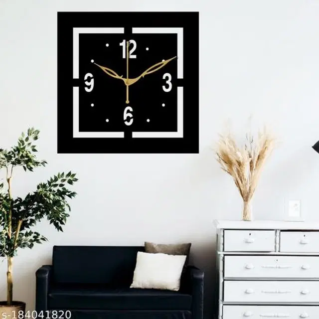 Wooden Wall Clock, Black
