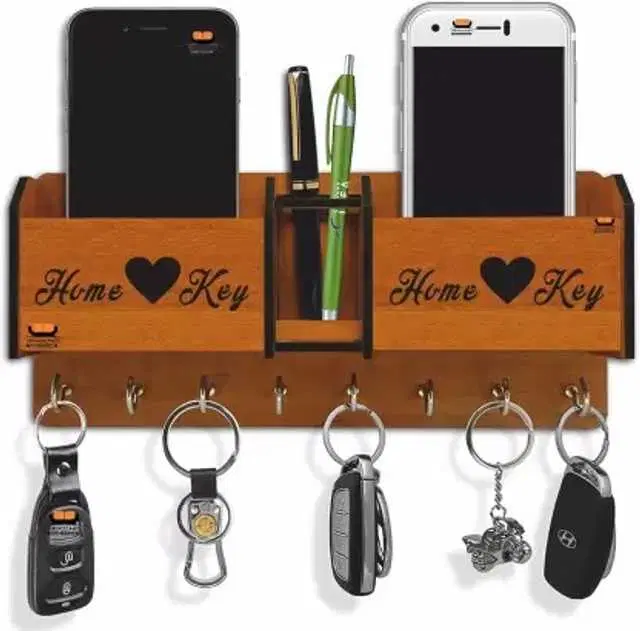 Fancy Wooden Key Holder, Tan, HC-012