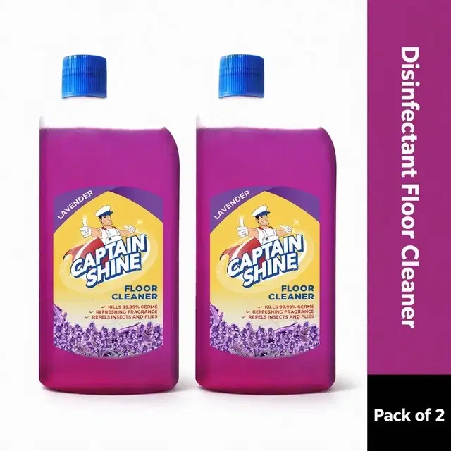Captain Shine Disinfectant Floor Cleaner (Lavender) 2X500 ml (Pack of 2)