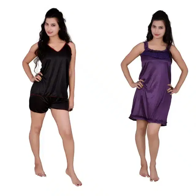 Babydoll for Women, Pack of 2 (Multicolor, Free Size)