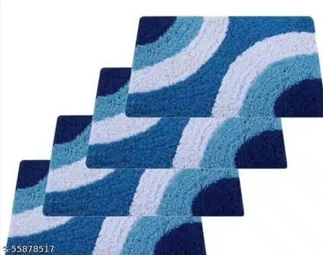 Bath Mats, Multicolor, 58x38x0.5 cm, Pack of 4