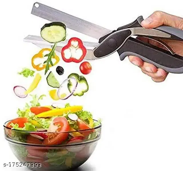 Stainless Steel 2 in 1 Vegetable Clever Cutter, Multicolor