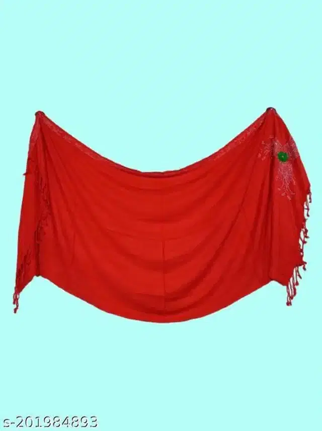 Rayon Scarf for Women (Red, 1.8 m)