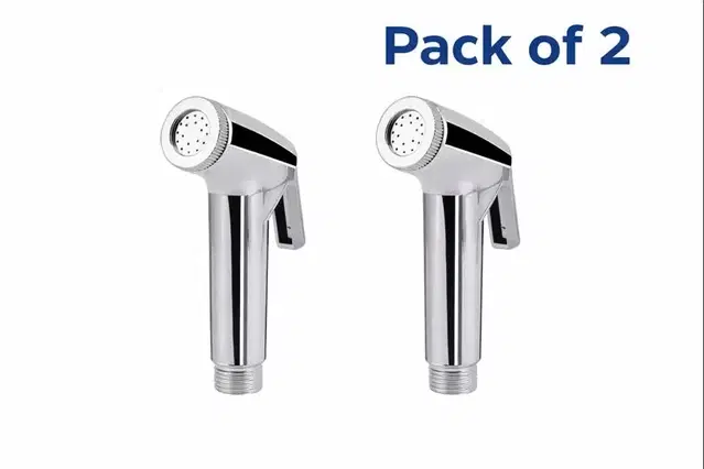 Faucet Gun Hand Jet Bidet Spray Head In Abs With High Gloss Chrome Finish (Pack Of 2)