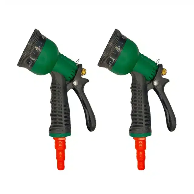 8-In-1 Garden Water Spray Gun, Pack of 2, Green