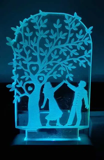 Plastic 7 Color Changing 3D Led Night Lamp For Living Room, Ms-004