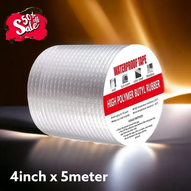 Aluminium Single Sided Self Adhesive Tape, Silver, 5 m