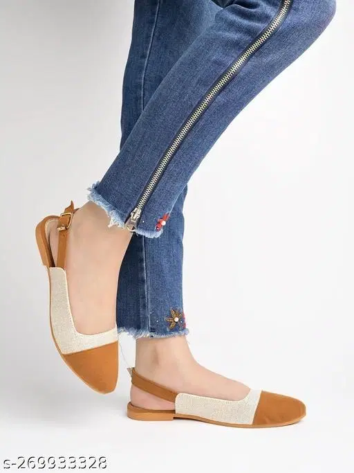 Solid Ballerinas for Women (Brown, IND-3)