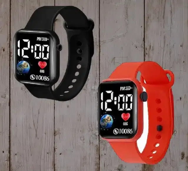 Digital Watch for Men & Women, Pack of 2 (Multicolor)