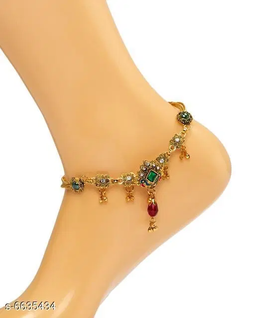 Anklet Gold Free Size Anklets & Toe Rings for Women