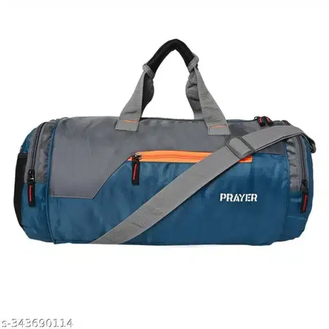 Polyester Duffel Bag, Teal & Grey