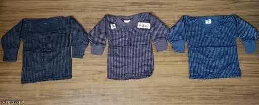 Woolen Thermal Topwear for Kids, Pack of 3 (Multicolor, 0-3 Months)