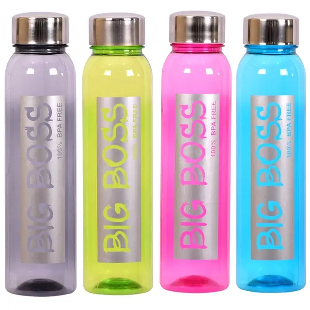 Plastic Fridge Water Bottles, Multicolor, 1000 ml, Pack of 4