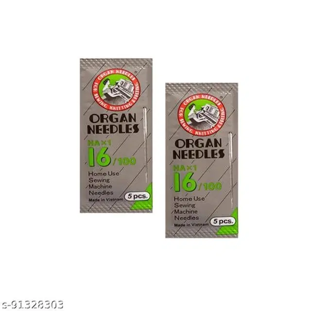 Organ 5 Pcs Size 16 Sewing Needles, Silver, Set of 2