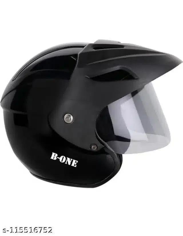 Open Face Helmet For Men, Black