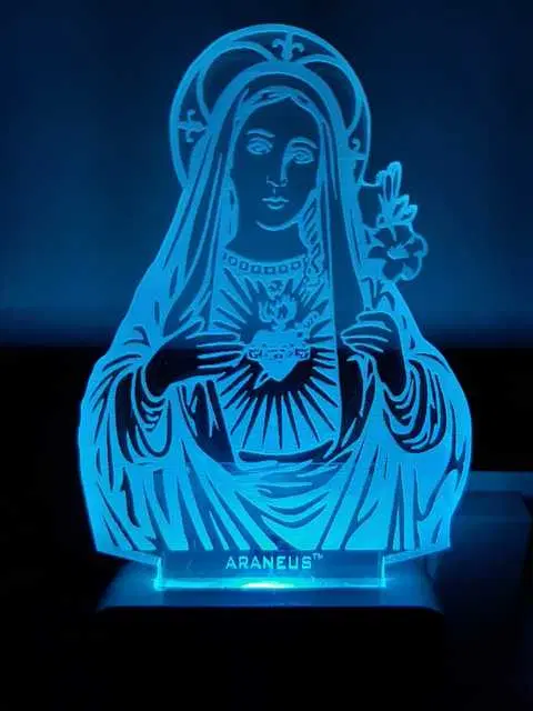 Unicept Mother Mary LED 3D Illusion 7 Color Changing Night Lamp, Multicolor, NE-46
