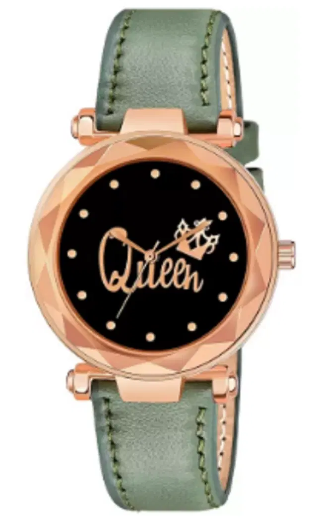 Analog Watch for Women & Girls (Green)