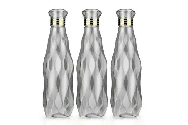 Plastic Water Bottle Set, Pack of 3, 1000 ml, White