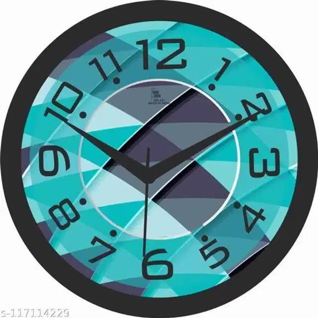 Designer Analog Wall Clock, Aqua Blue