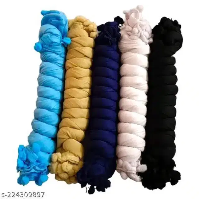 Dupatta for Women, Pack of 5 (Multicolor, 2 m)