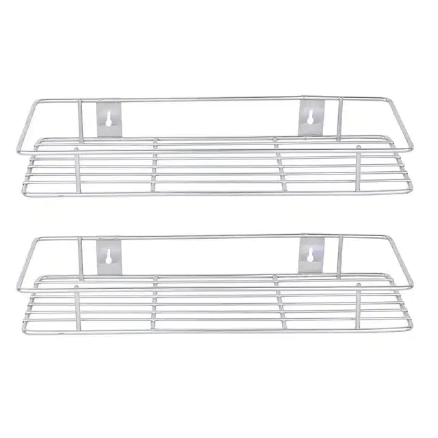 Oc9 Stainless Steel Wall Shelve Rack 12X6 Inch, Pack Of 2