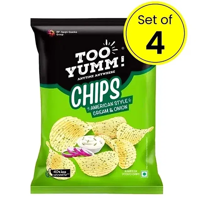 Too Yumm Chips American Style Cream & Onion 4X10.5 g (Set of 4)