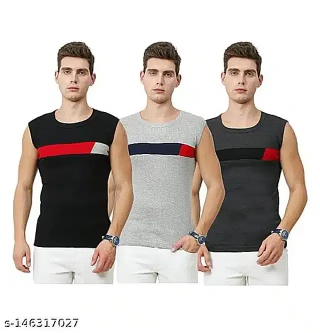 Gym Vests for Men, Pack of 3 (Multicolor, XS)