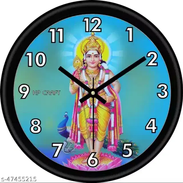 Designer Printed Plastic Wall Clock, Multicolor