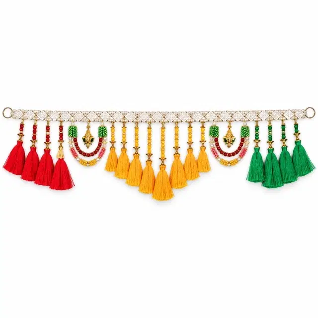 Ethnic Pearl Base Festive Bandhanwar Toran For Pooja Room & Home Entryway
