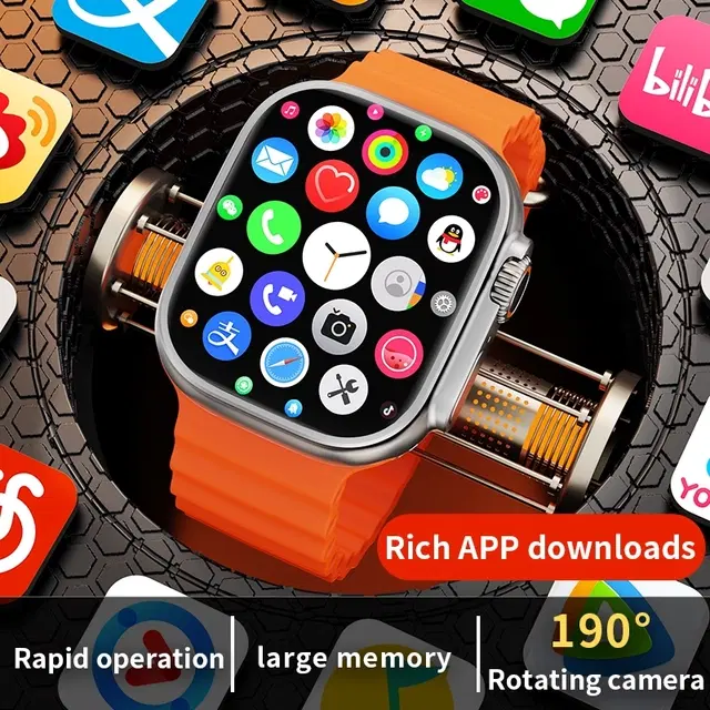 Silicone Strap S8 Ultra Smart Watch, Orange