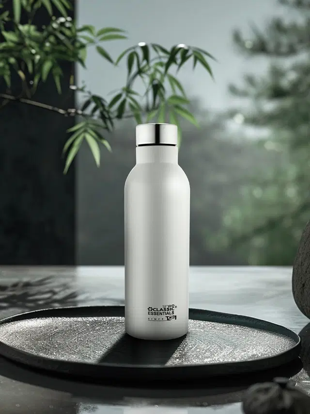 Stainless Steel Water Bottles, White, 1000 ml
