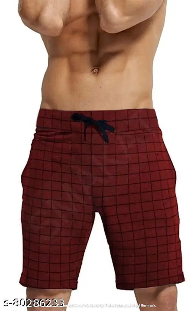 Cotton Shorts for Men (Maroon, 30)